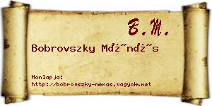 Bobrovszky Ménás névjegykártya